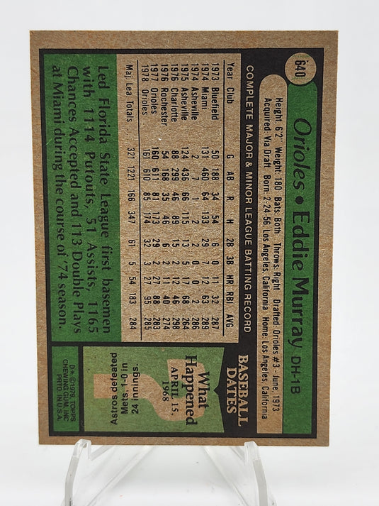 1979 Topps Eddie Murray #640