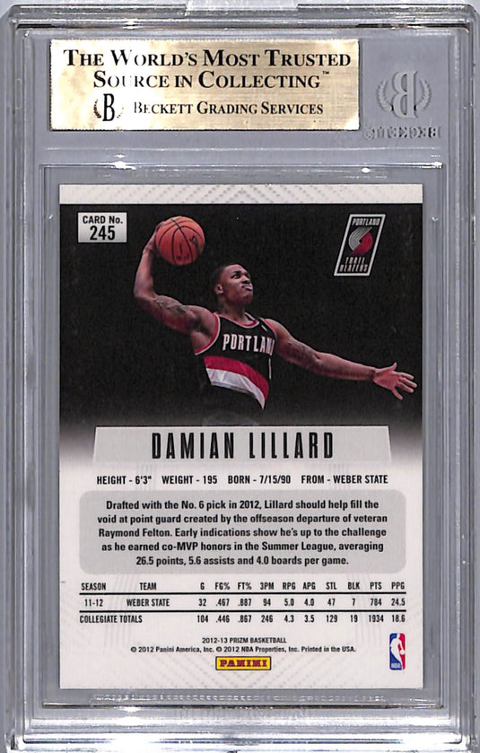 2012 Panini Prizm Damian Lillard #245 Rookie BGS 9.5