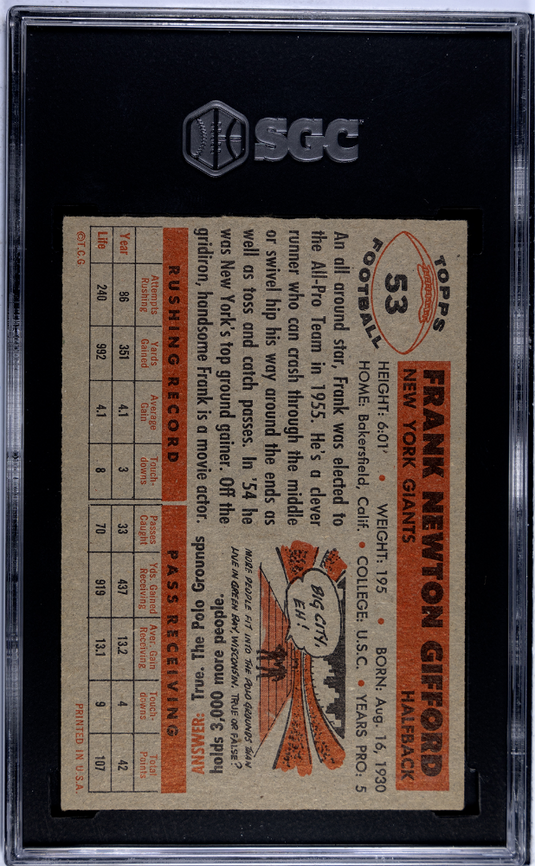 1956 Topps Frank Gifford