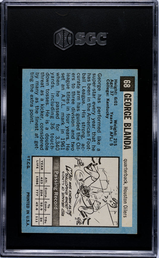 1964 Topps George Blanda #68 SGC 6.5