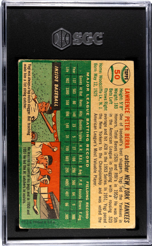1954 Topps Yogi Berra #50 SGC 3