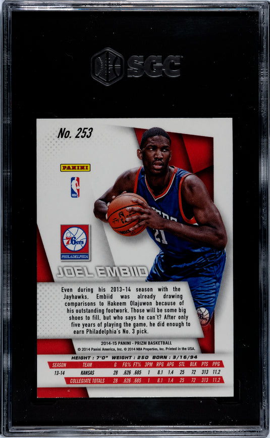 2014 Panini Prizm Joel Embiid #253 SGC 9.5