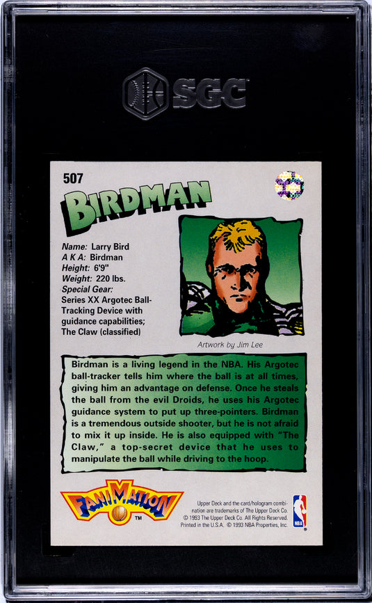 1992 Upper Deck Larry Bird #507 Fanimation SGC 9