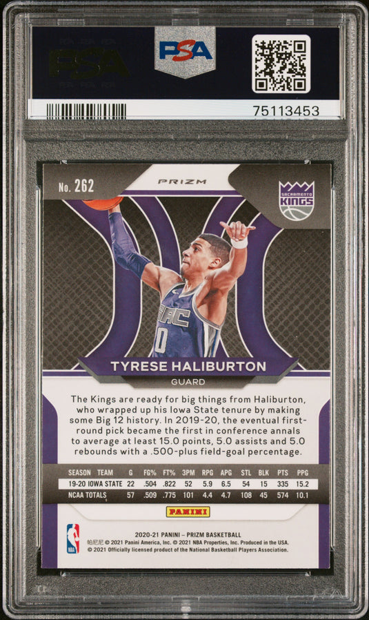 2020 Panini Prizm Tyrese Haliburton #262 Pink Ice PSA 9