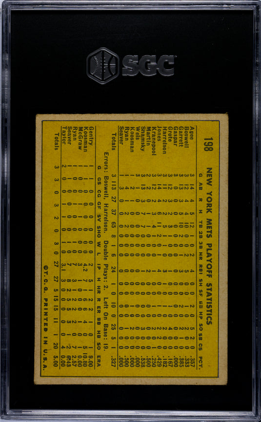 1970 Topps N. L. Playoffs Summary #198 SGC 3