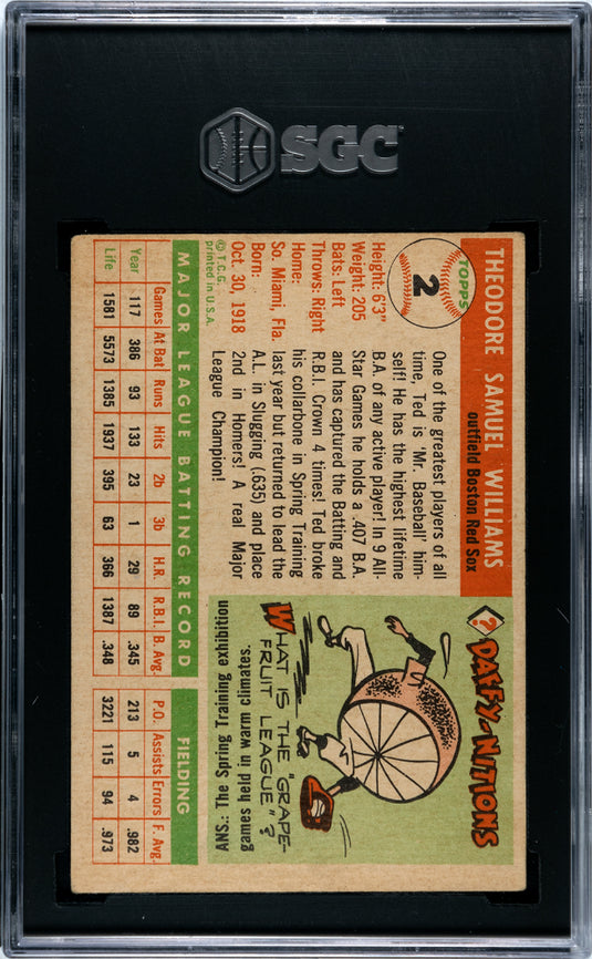 1955 Topps Ted Williams #2 SGC 4