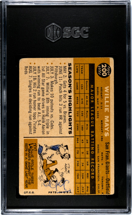 1960 Topps Willie Mays #200 SGC 1