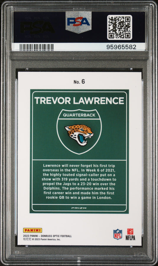 2023 Panini Donruss Optic International Downtown Trevor Lawrence #6 PSA 10