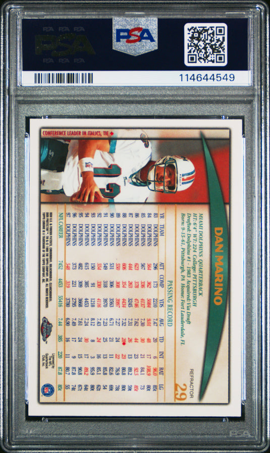 1998 Topps Chrome Dan Marino #29 Refractor PSA 8