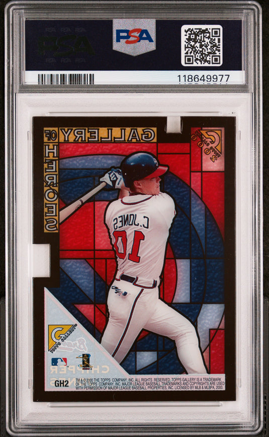 2000 Topps Gallery Gallery Of Heroes Chipper Jones #GH2 PSA 9