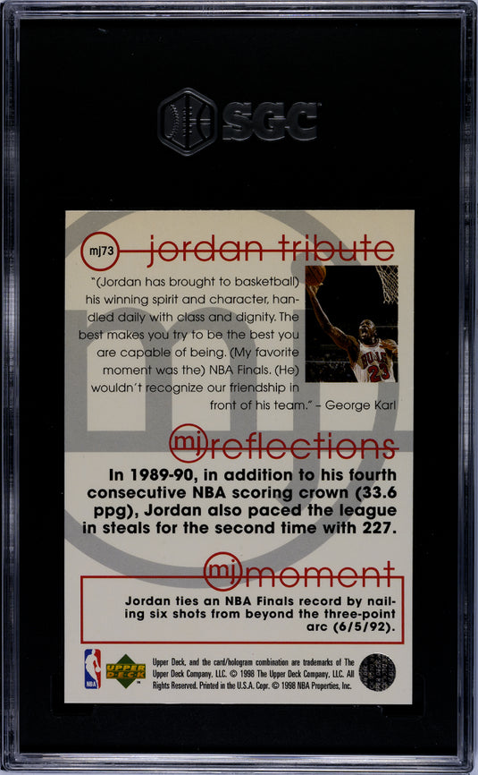 1997 Upper Deck MJ Tribute Michael Jordan #MJ73 Reflections SGC 8.5