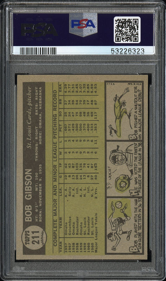 1961 Topps Bob Gibson #211 PSA 6