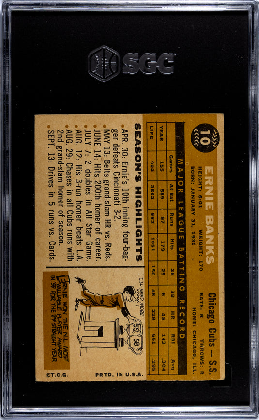 1960 Topps Ernie Banks #10 SGC 5