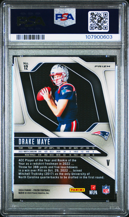 2024 Panini Prizm Rookie Variation Drake Maye #12 PSA 10