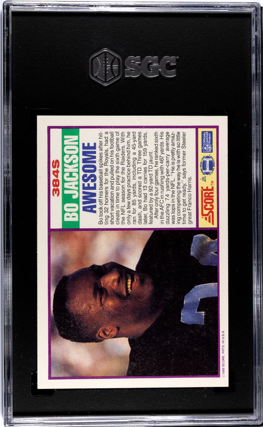 1989 Score Supplemental Bo Jackson #384S SGC 9
