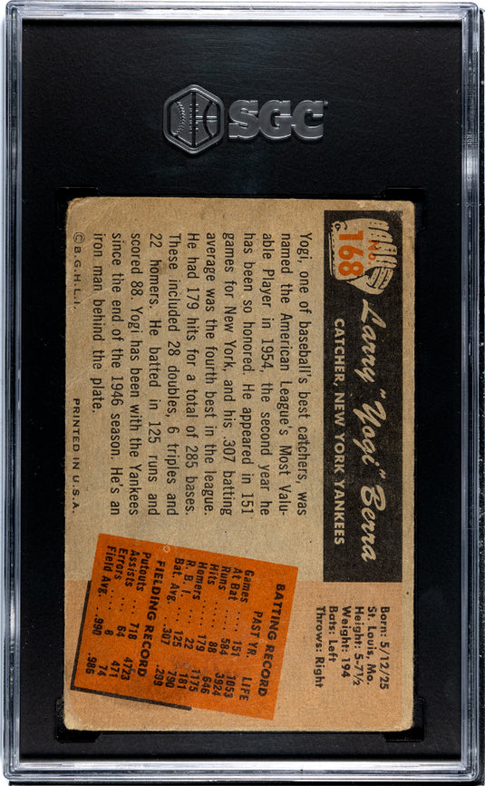1955 Bowman Yogi Berra #168 SGC 1.5