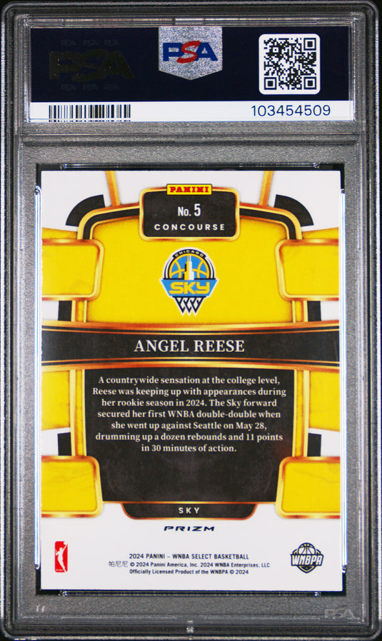 2024 Panini Select WNBA Angel Reese #5 Silver Flash PSA 9