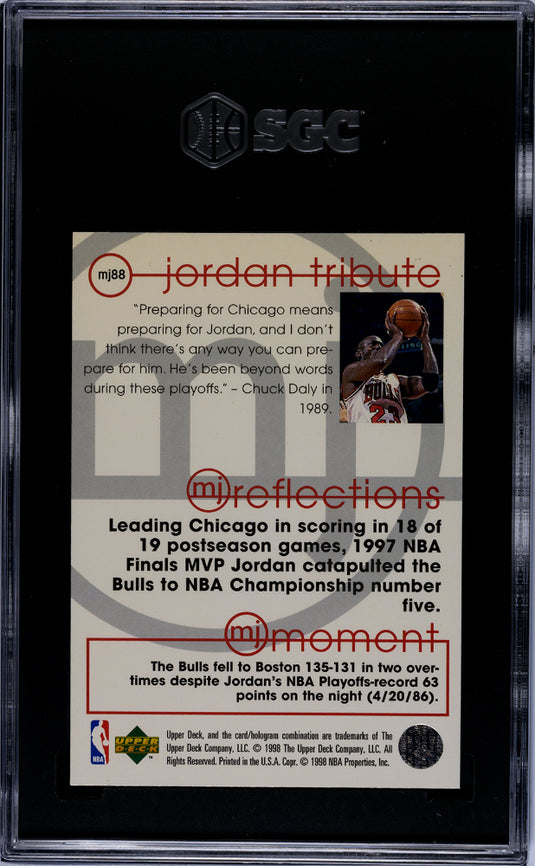 1997 Upper Deck MJ Tribute Michael Jordan #MJ88 Reflections SGC 10