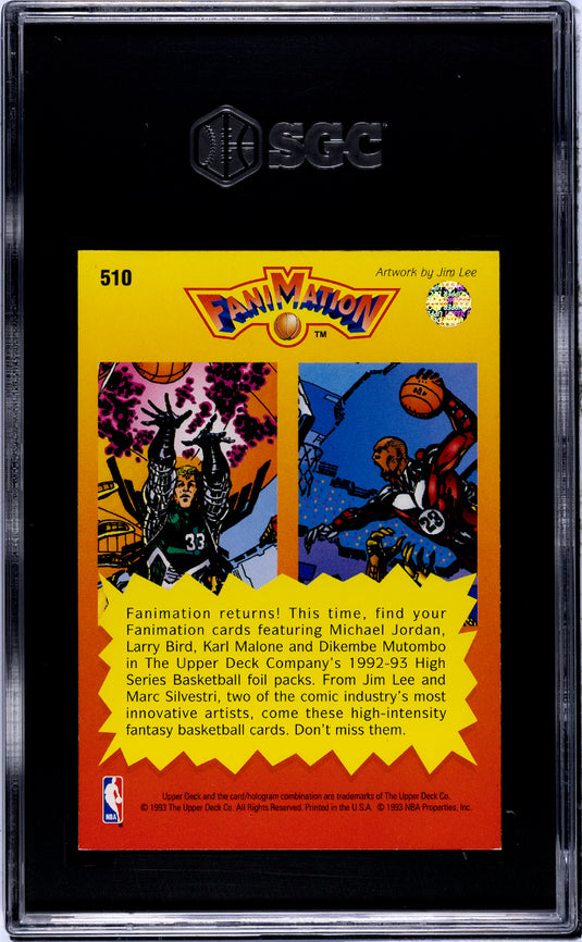 1992 Upper Deck Jordan Bird #510 Fanimation SGC 9