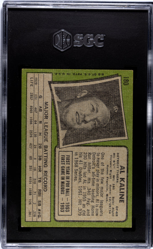 1971 Topps Al Kaline #180 SGC 4