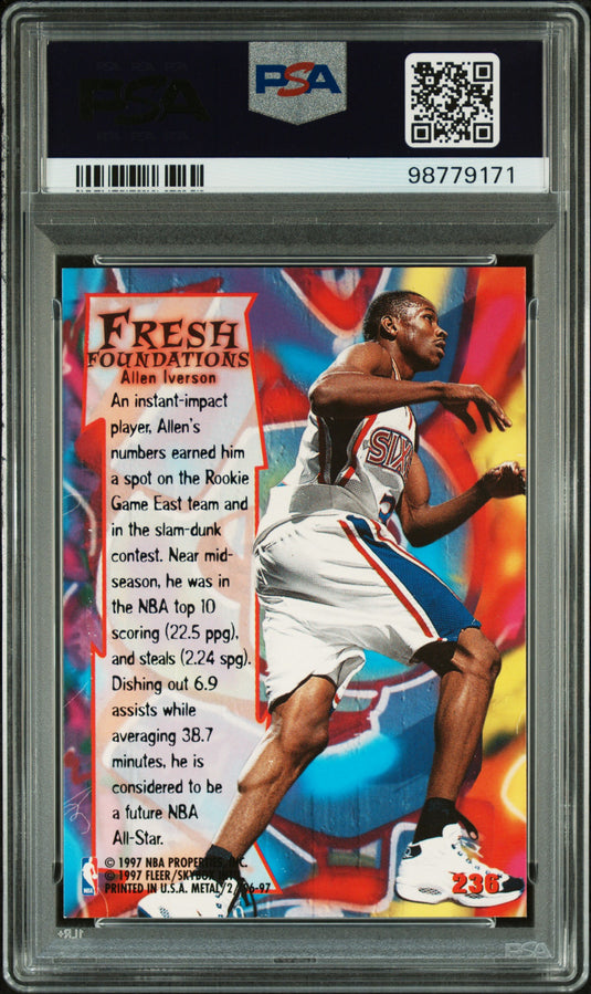 1996 Metal Allen Iverson #236 PSA 8