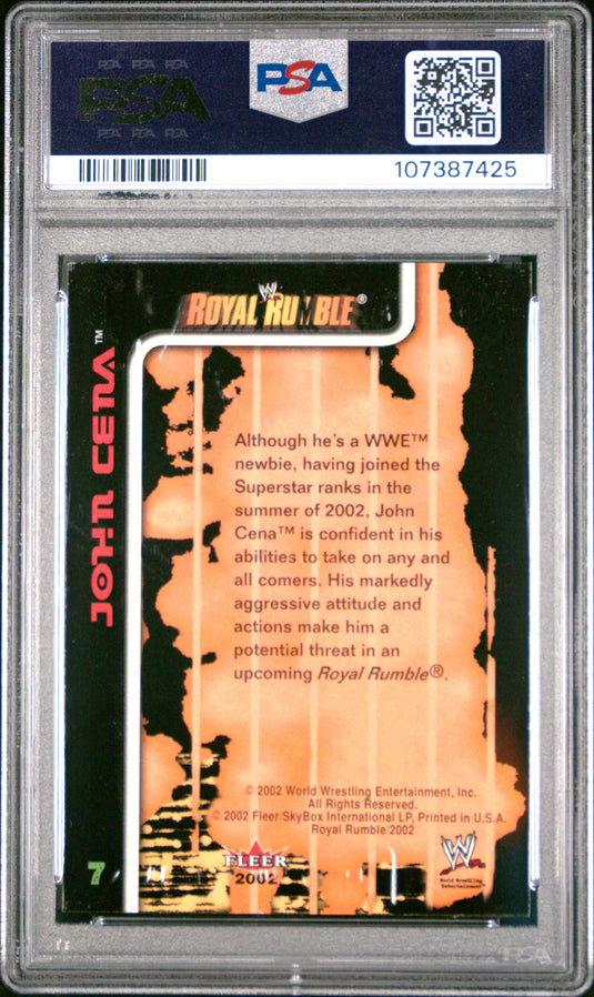 2002 Fleer WWE Royal Rumble John Cena #7 PSA 8