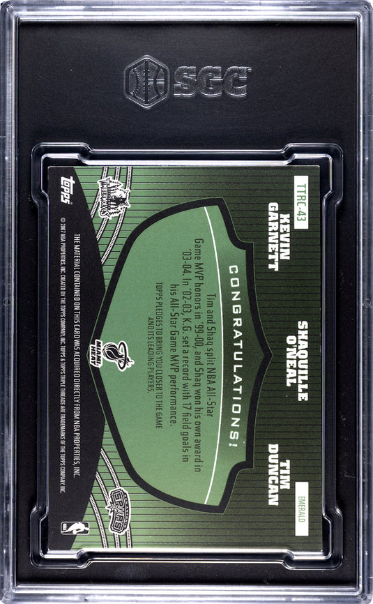 2006 Triple Threads Duncan O'Neal Garnett #TTRC-43 Relic Combos Emerald SGC 7