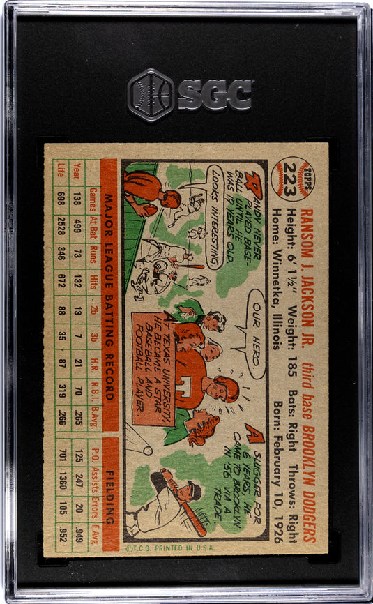 1956 Topps Randy Jackson #223 SGC 4