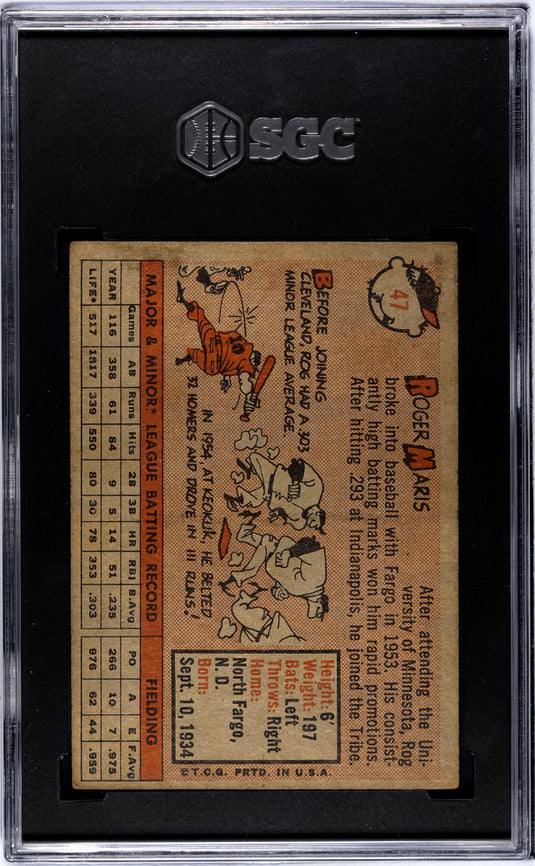 1958 Topps Roger Maris #47 SGC 4
