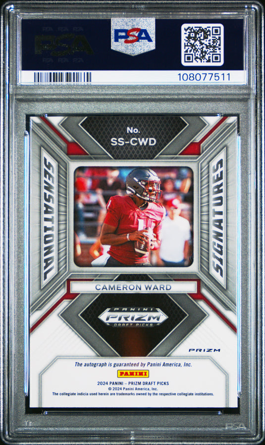 2024 Panini Prizm Draft Picks  Cameron Ward #SSCWD Green PSA 10