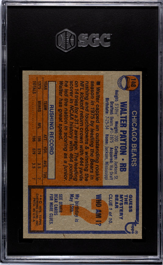 1976 Topps Walter Payton #148 SGC 2.5