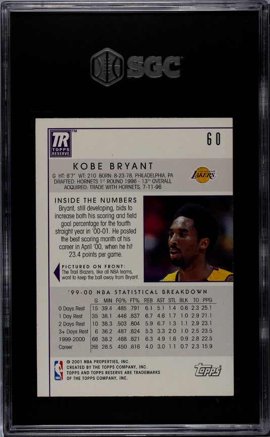 2000 Topps Reserve Kobe Bryant #60 SGC 9.5