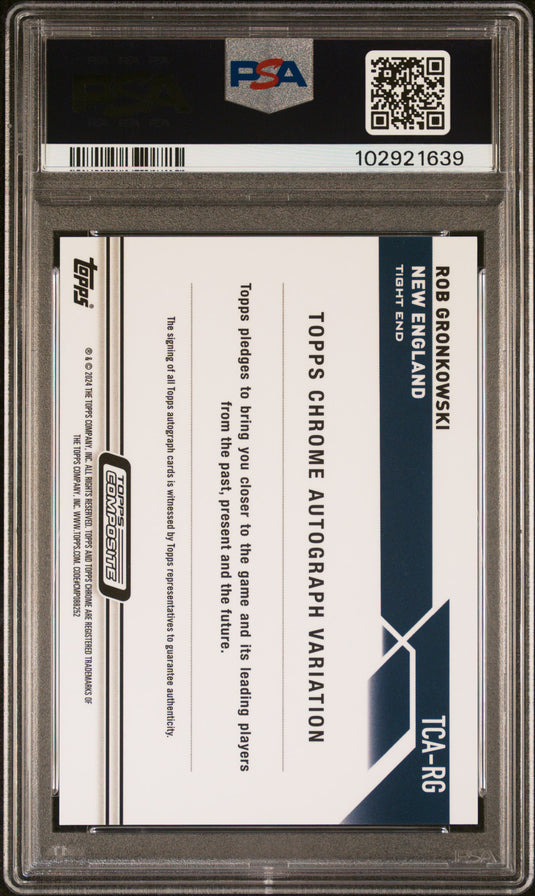 2023 Topps Chrome Autographs Rob Gronkowski #TCARG Gold Ref 42/50 PSA 9