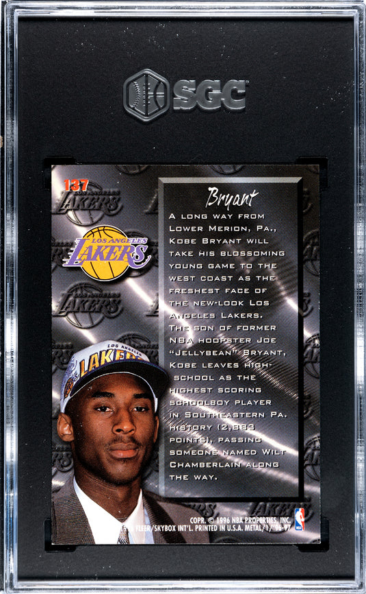 1996 Fleer Metal Kobe Bryant #137 Fresh Foundation SGC 9