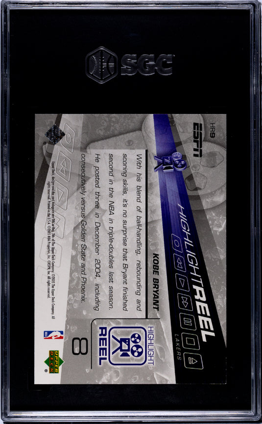 2005 Upper Deck ESPN Kobe Bryant #HR9 Highlight Reel SGC 8