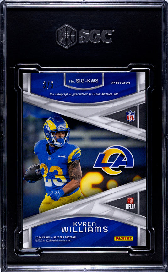 2024 Spectra Kyren Williams #SIG-KWS Sigs. Psychedelic Prizm SGC 9 Auto 10