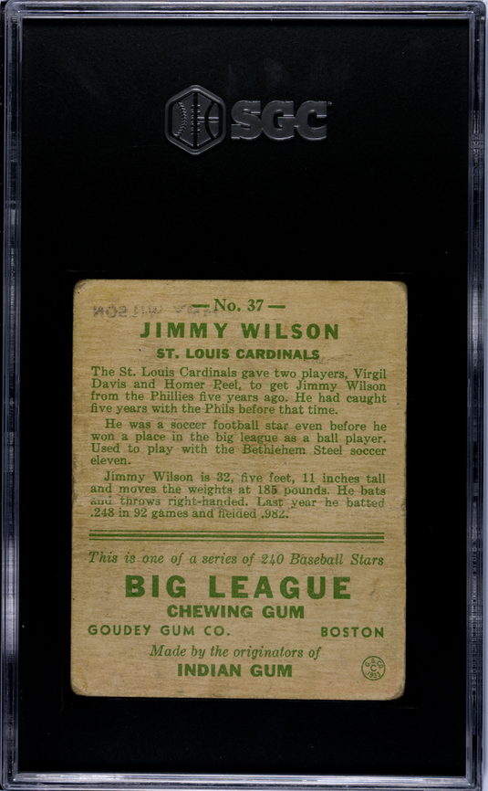 1933 Goudey Jimmy Wilson