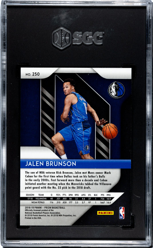 2018 Panini Prizm Jalen Brunson #250 SGC 10