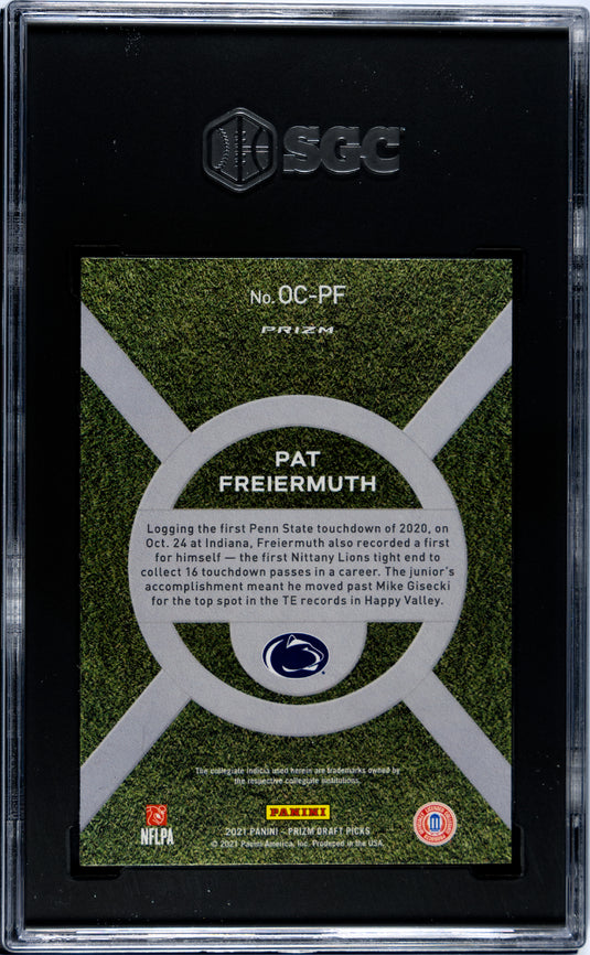 2021 Panini Prizm Draft Picks Pat Freiermuth #OC-PF On Campus SGC 9