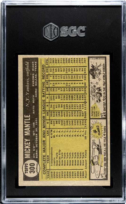 1961 Topps Mickey Mantle #300 SGC 5.5