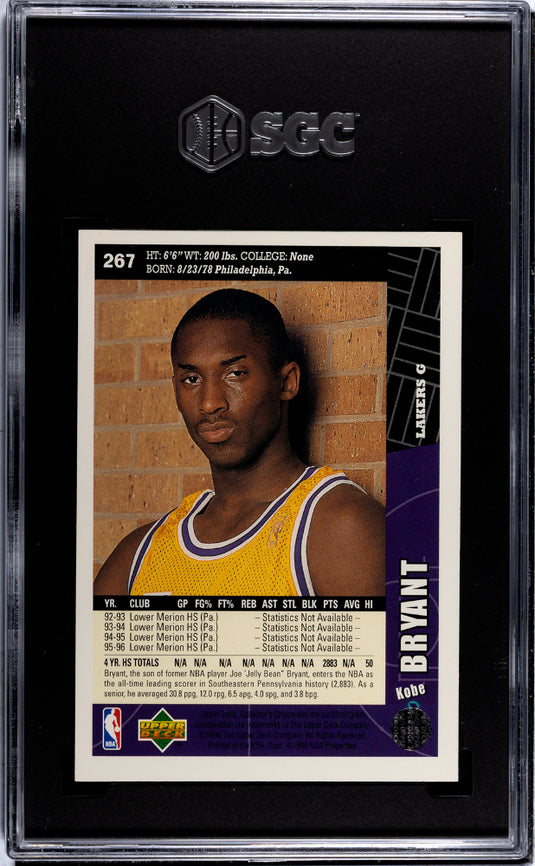 1996 Upper Deck Collector's Choice Kobe Bryant #267 SGC 8