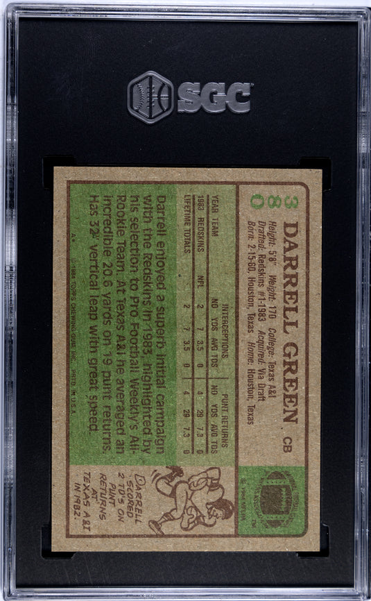 1984 Topps Darrell Green #380 SGC 7.5