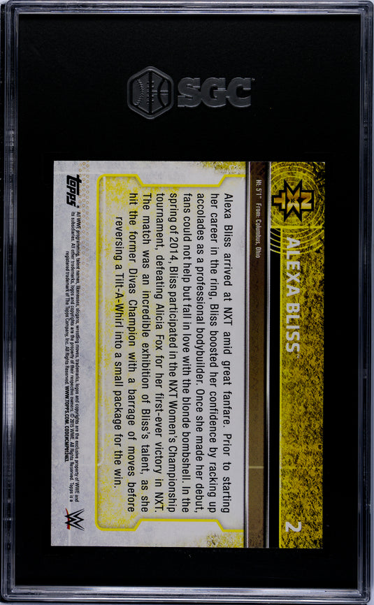 2015 Topps Wwe Alexa Bliss #2 NXT Prospects SGC 9.5