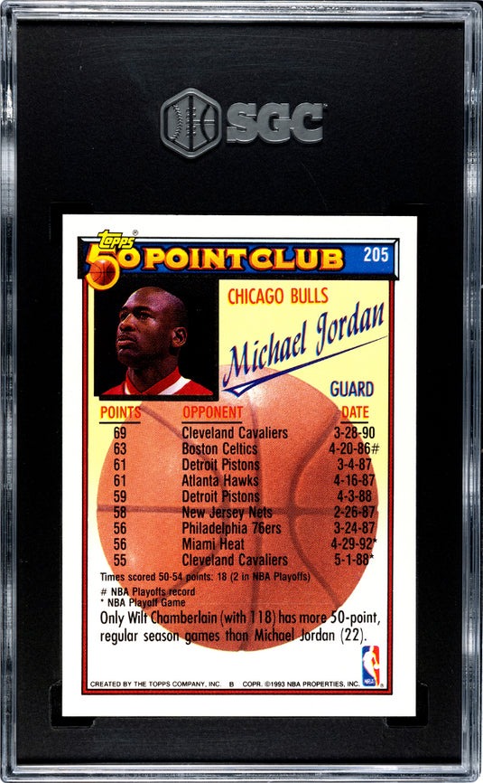 1992 Topps Michael Jordan #205 50 Point Club Gold SGC 8.5