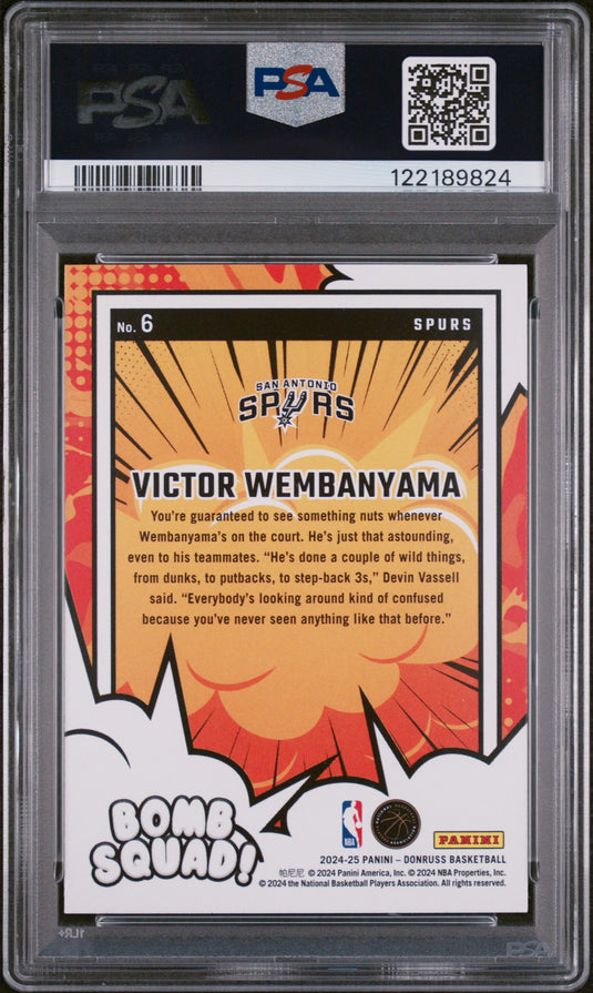 2024 Panini Donruss Bomb Squad Victor Wembanyama #6 PSA 9