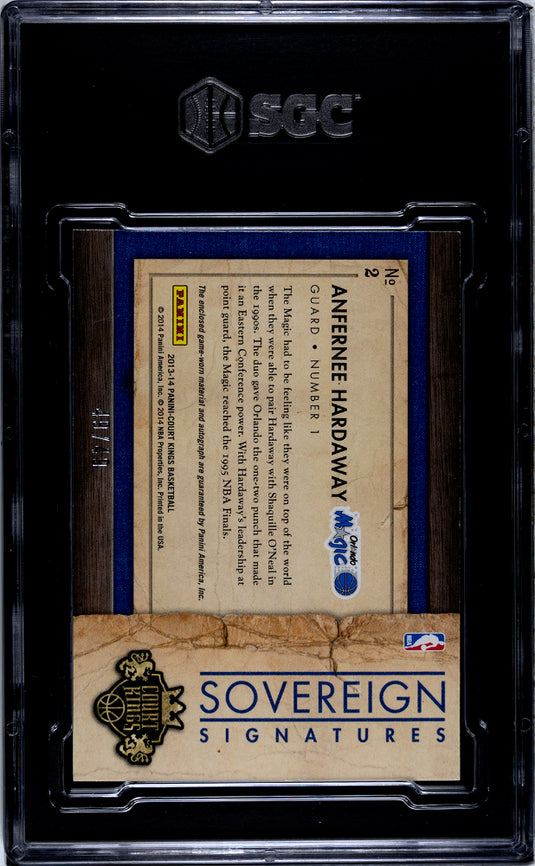 2013 Panini Court Kings Anfernee Hardaway #2 Sovereign Sigs. Mat. /49