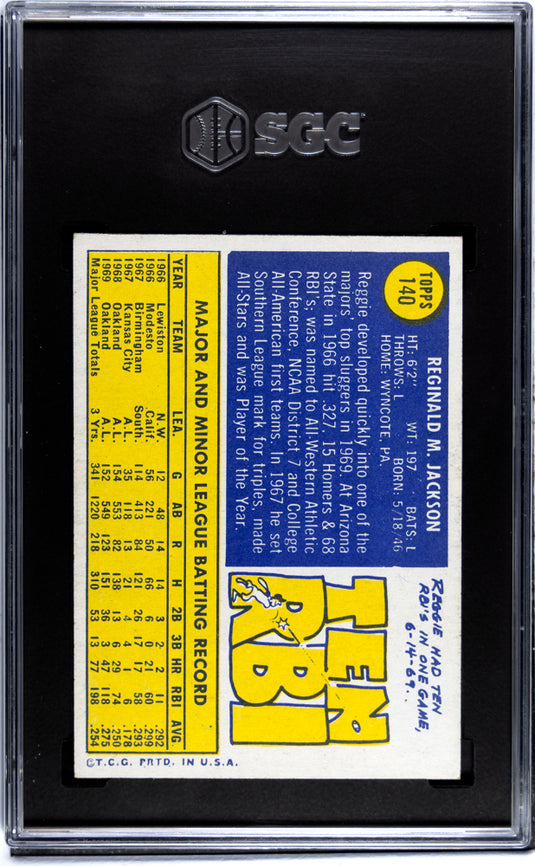 1970 Topps Reggie Jackson #140 SGC 6