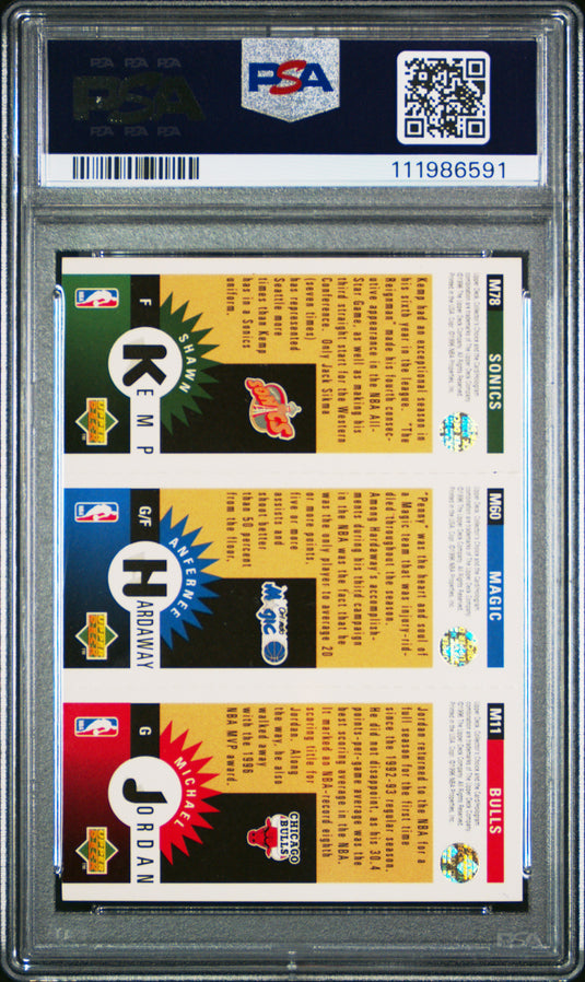 1996 Collector's Choice Mini Hardaway Kemp Jordan #144 Gold PSA 8