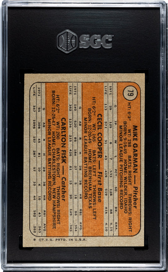 1972 Topps Fisk Cooper #79 SGC 5