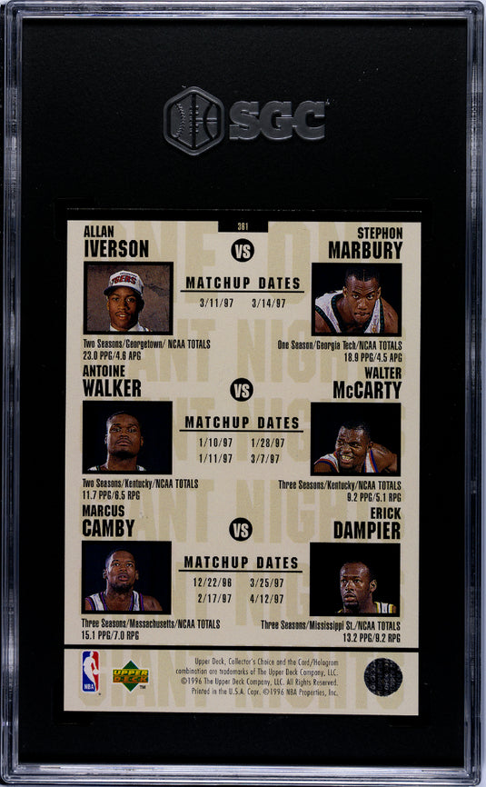 1996 Upper Deck Collector's Choice Abdur-Rahim Bryant #361 One On One SGC 9.5